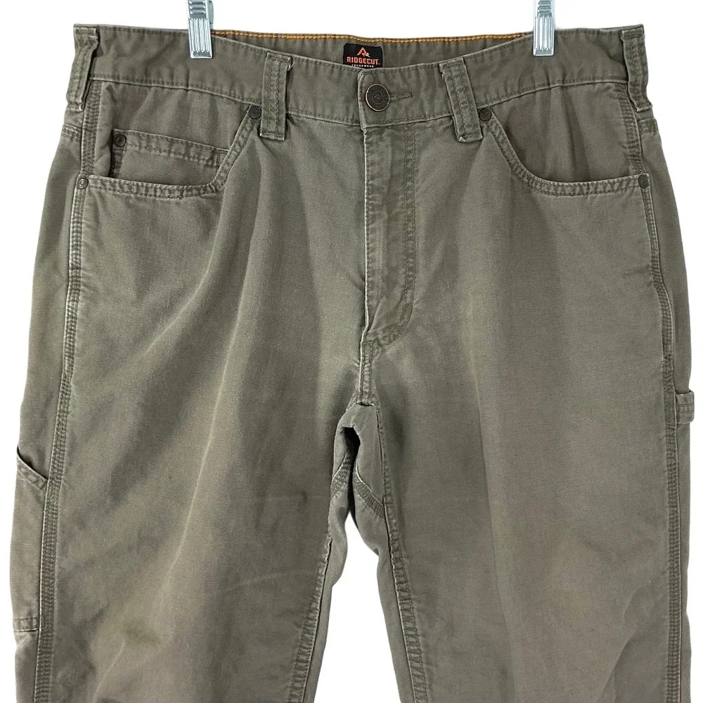 Ridgecut Toughwear Men's Size‎ 36x32 Canvas Cargo Pants Olive Utility Workwear